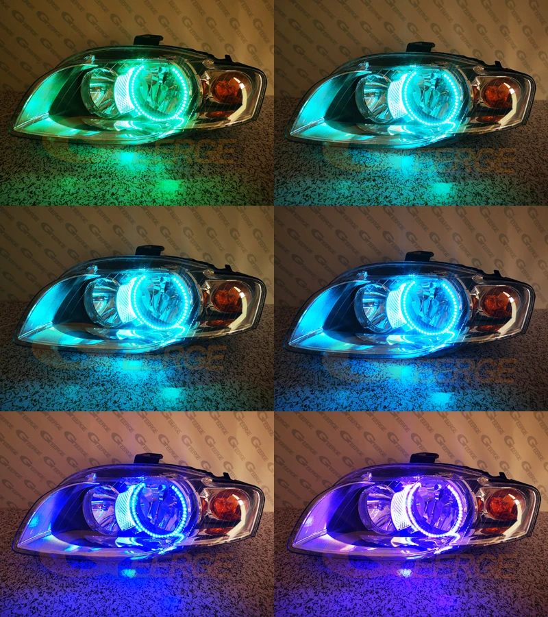 For Audi A3 8PA A4 S4 RS4 B7 RF Remote Bluetooth-Compatible APP Multi Color Ultra Bright RGB LED Angel Eyes Kit Halo Rings Light