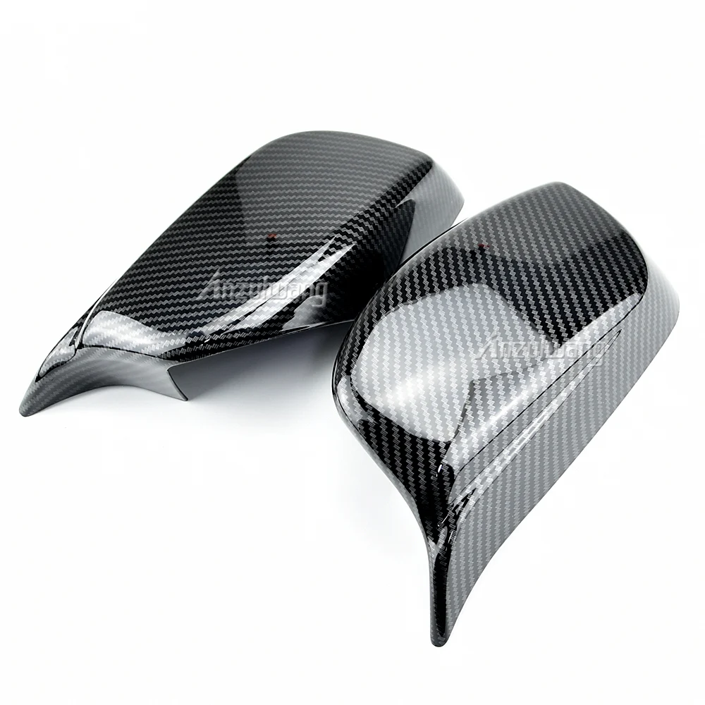 Carbon Fiber Look Black Rearview Side Mirror cover Caps for BMW 5 Series E60 E61 E63 E64 2004-2008 520i 525i 528i 528xi 530i