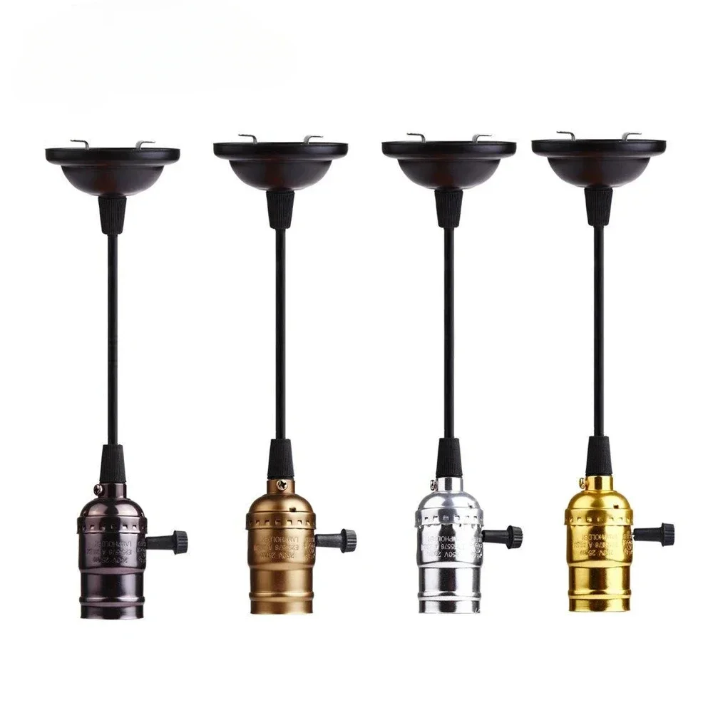 Retro Vintage Edison E26 E27 Screw Bulb Aluminum Shell Base Lamp  Holder Pendant Lighting Socket 110V 220V Ceiling Light