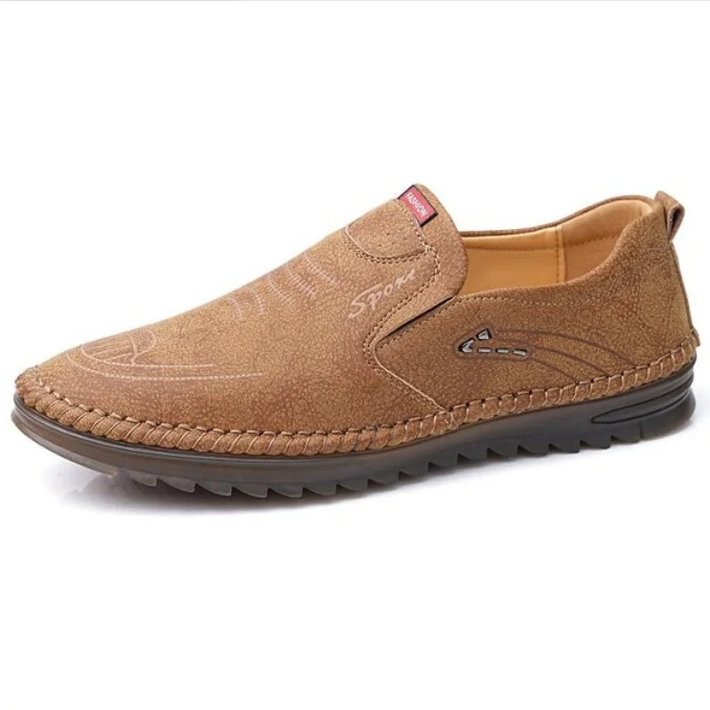 Mocassins de couro respirável com sola macia antiderrapante masculino, sapatos casuais, sapatos para dirigir, luxo, tamanho 38-44