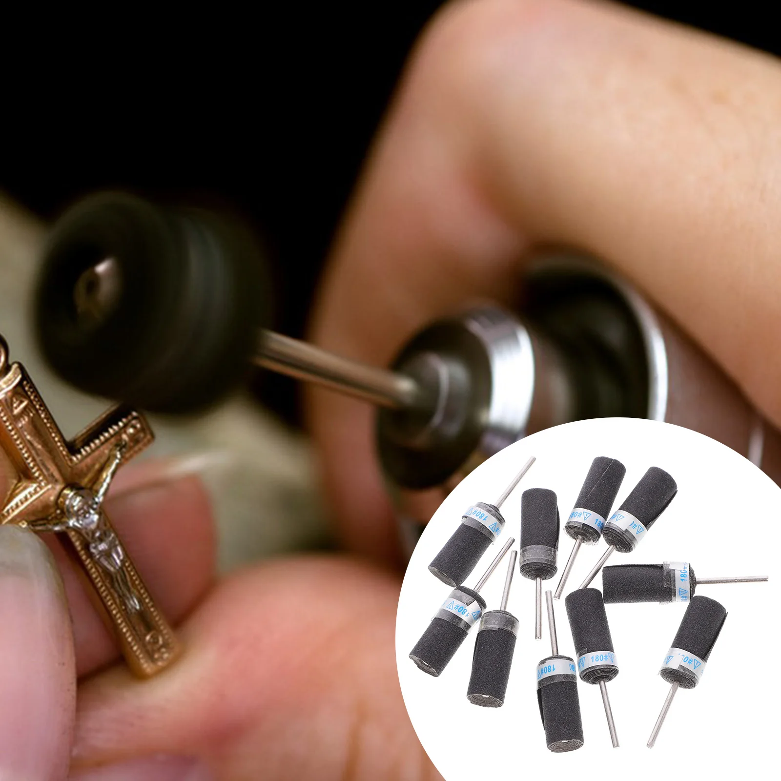 

10 Pcs Sandpaper Sticks Grinding Rods Polishing Tools Buffing Abrasives for Metal Stone Glass Jewelry Non Metal Surface