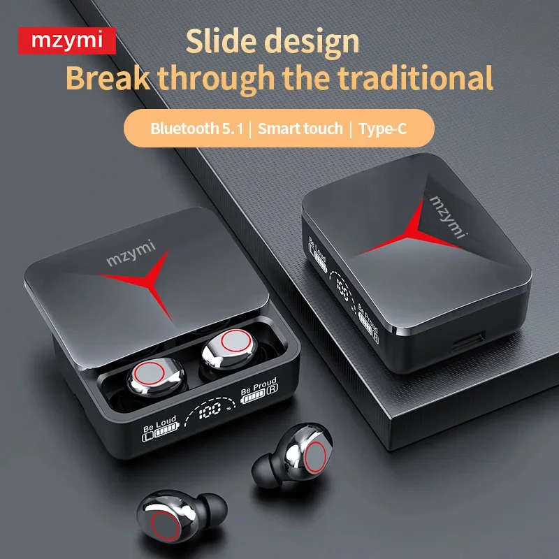 

mzymi M90 TWS Wireless Earbuds InEar Bluetooth5.1 Hifi Sound Sports Earphones Sports Waterproof Headet With Mic LED Display