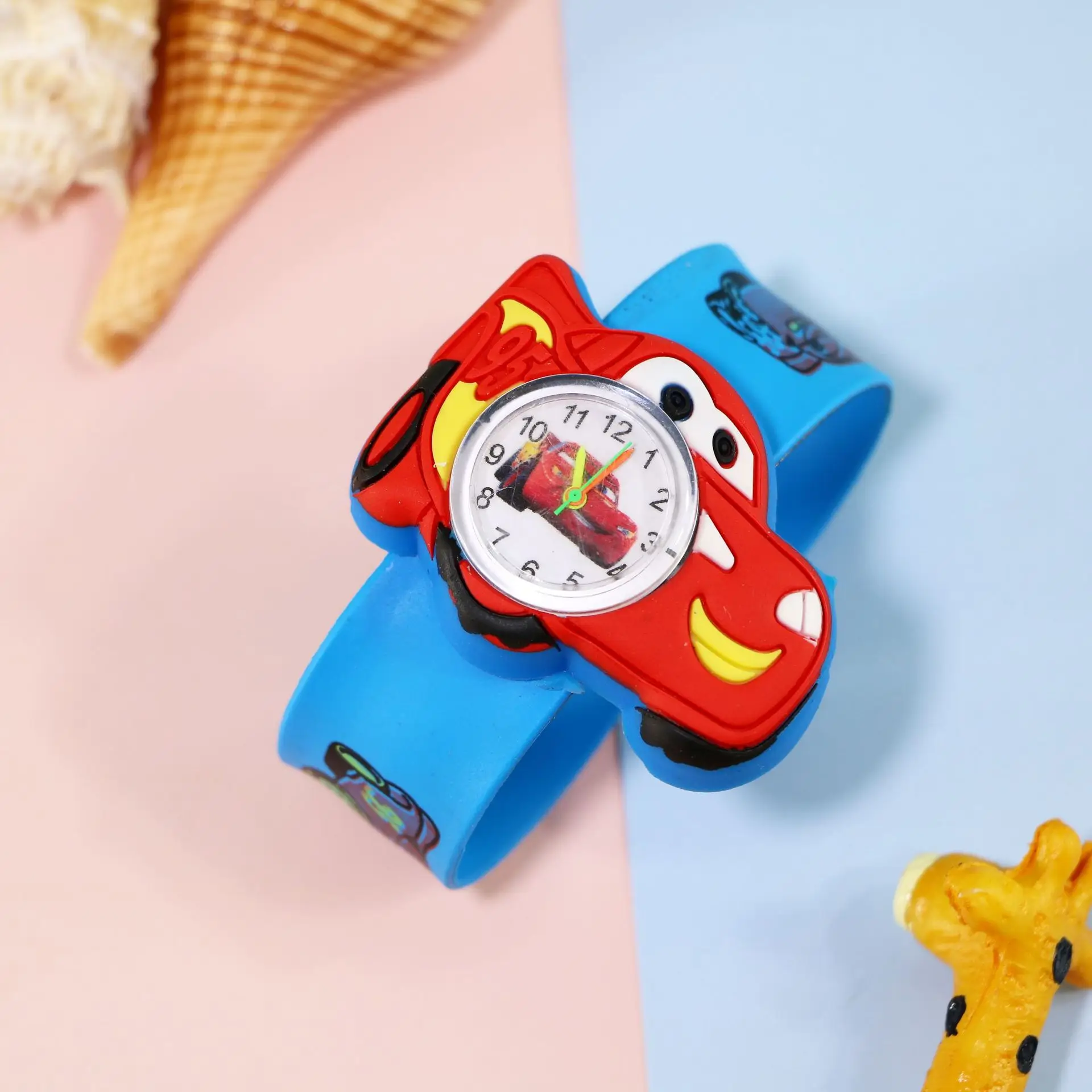 Disney Spiderman Car Story Children's Watch Silicone Strap Wristwatch Waterproof Cartoon Anime Color Ring Toy Clock Relogio