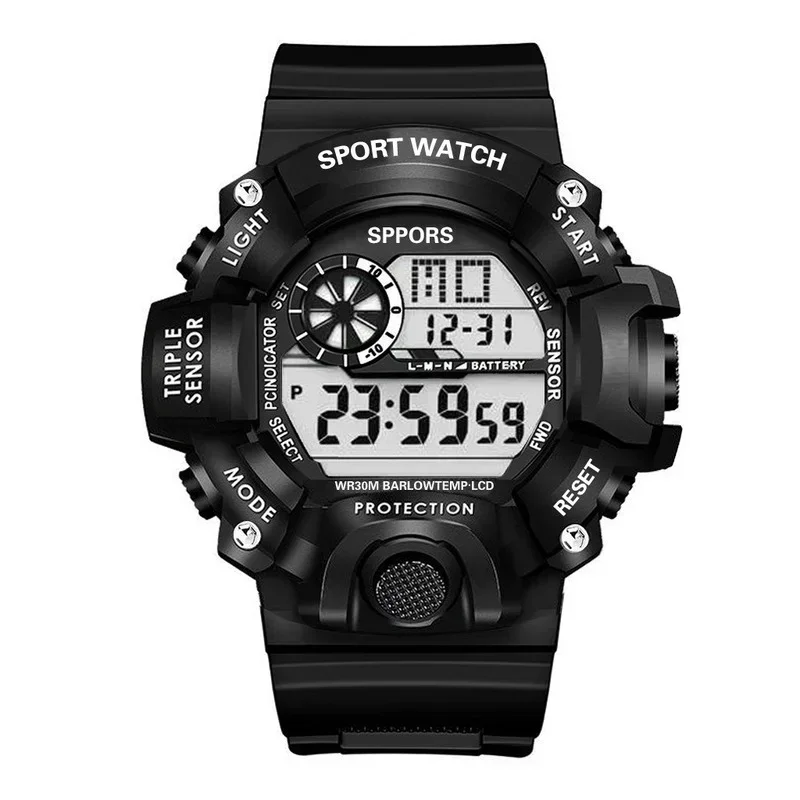 Outdoor Multifunction Clock Rubber Strap Sport Digital Watch Luminous Dial Casual Fashion Wirstwatch for Men Relogio Masculino