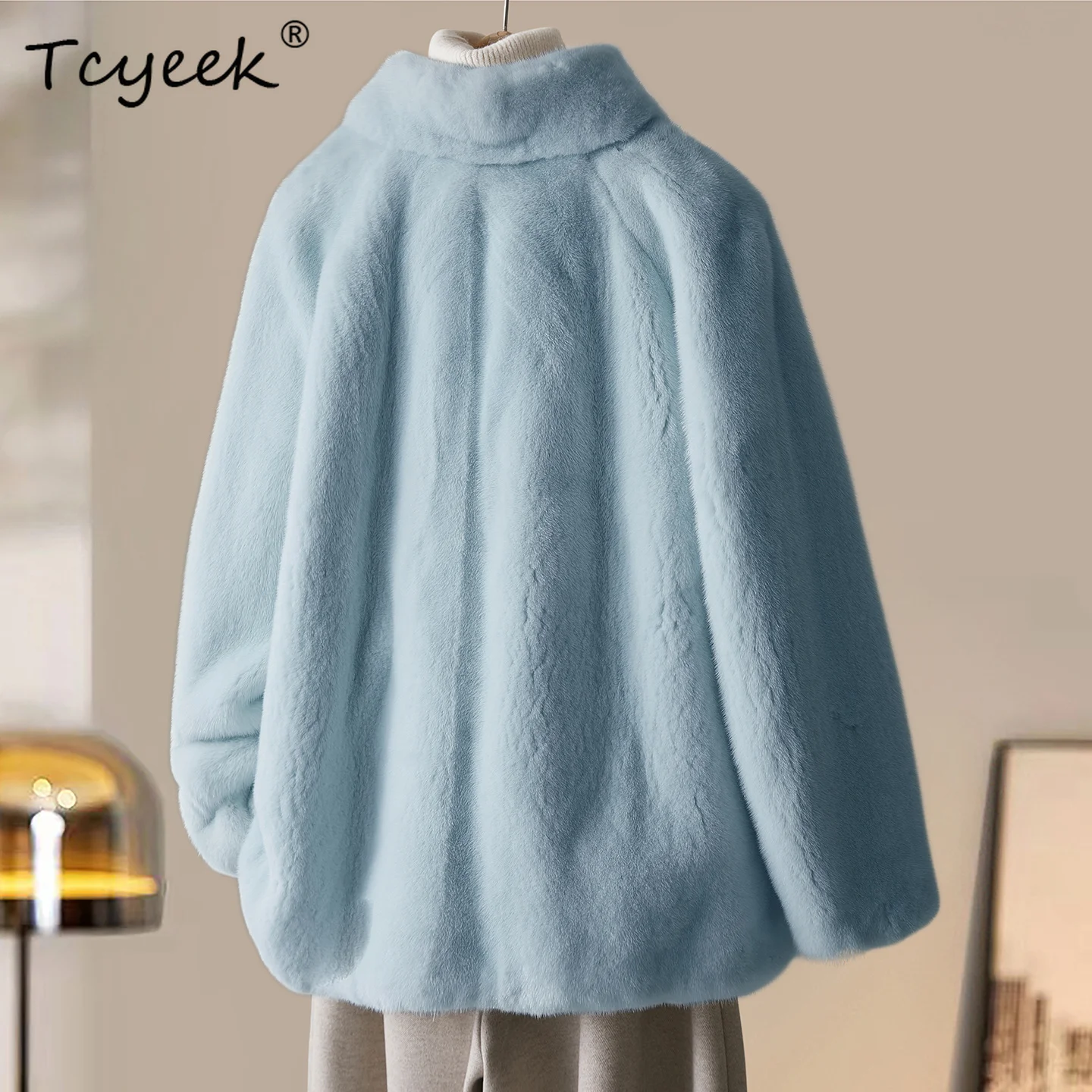 Tcyeek Luxury Natural Fur Coat Women Winter Clothes Real Fur Jacket Warm Whole Mink Womens Coat New in Coats 2025 Пальто Женское