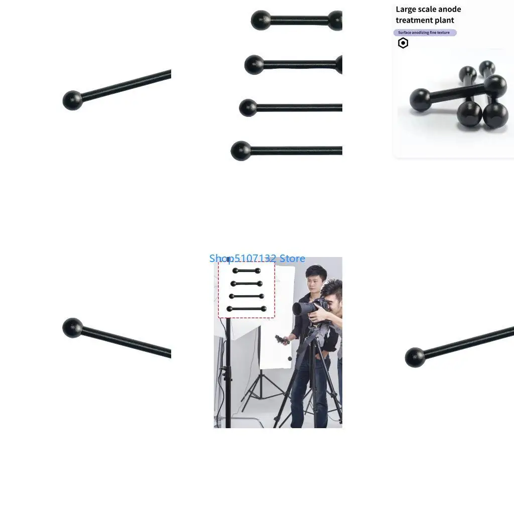 87HD Black 17mm Double Ball Head Extension Arm For Flexible Positioning Of Phone Tablet And Camera Mounts On Bikes