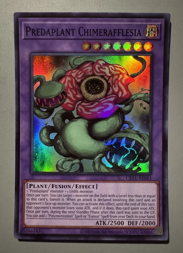 Yugioh KONAMI Duel Monsters CR11-AE043 Predaplant Chimerafflesia Super Rare Asian English Collection Mint Card