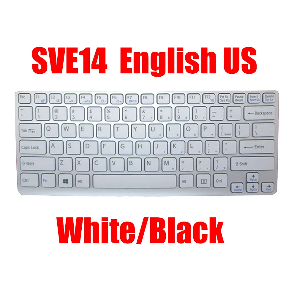 

English US Laptop Keyboard For SONY SVE14 9Z.N6BSF.N01 149145511US MP-11K83US-886 MP-11K83T0-8861 149024361TH With Frame New