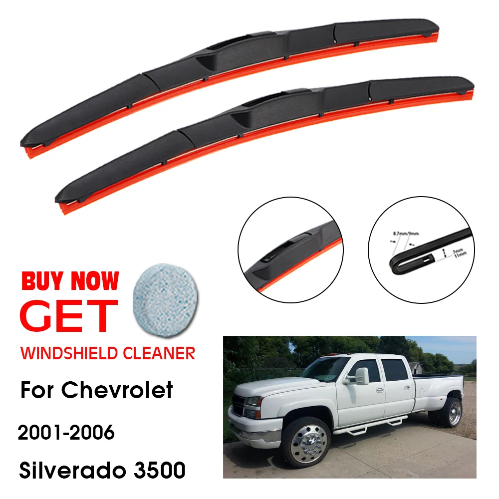 

Car For Chevrolet Silverado 3500 22"+22" 2001-2006 Front Window Washer Windscreen Windshield Silica Gel Wiper Blades Accessorie