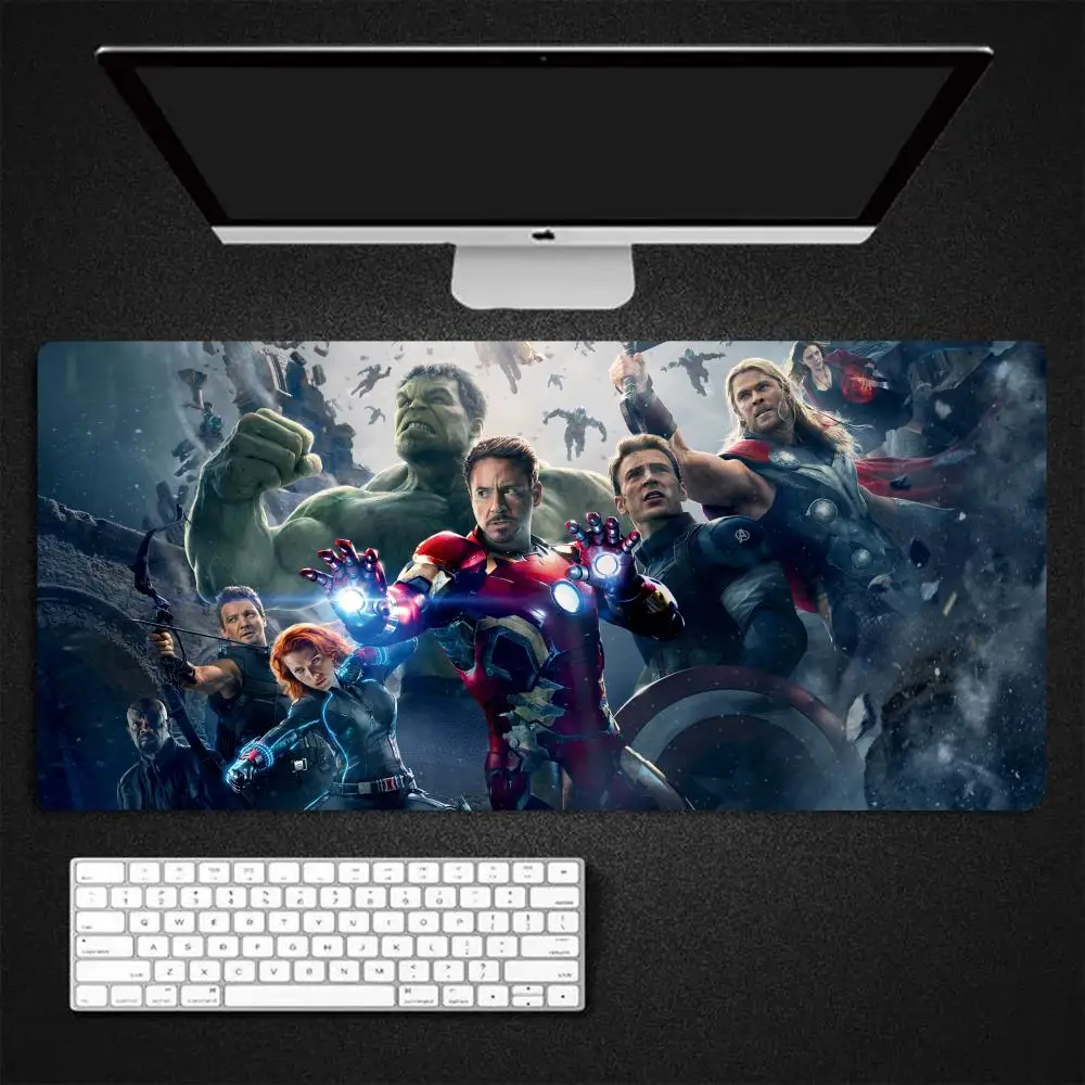 Superhero M-Marveles Mouse Pad Gaming Mousepad Large 900x400mm MouseMat Gamer XXL Mause Carpet keyboard PC Desk