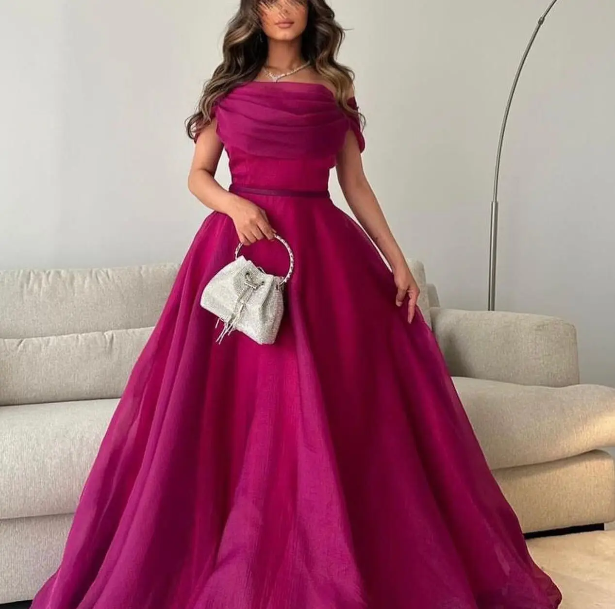 Merida Saudi Arabia Pleat Evening Prom Dresses 2024 Women Floor Length Formal Dresses Rhinestones Party Dance Custom Ball Gowns