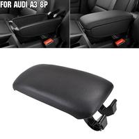 Black Leather Car Armrest Center Console PU Leather Lid For Audi A3 8P 2003-2012 Arm Rest Replacement Auto Accessories U7S2