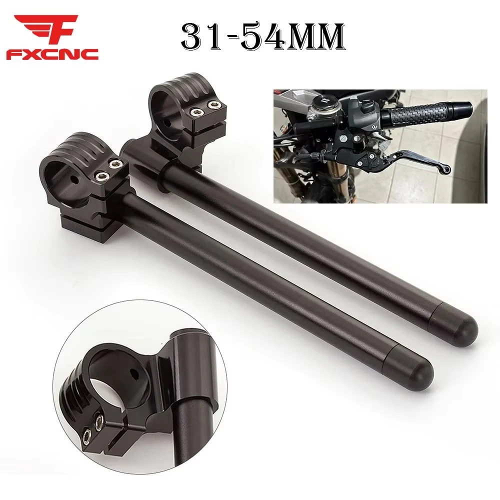 31 33 35 36 37 41 43 45 46 47 48 50 51 52 53 54 MM Rised Riser Clamp Motorcycle Handlebar Handle Bar Cafe Racer Clip On Ons Fork