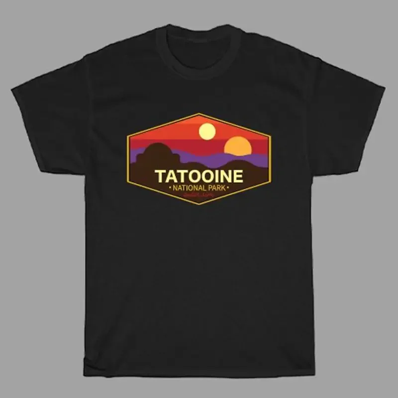 Camiseta negra para hombre del Parque Nacional de Tatooine, talla S a 3XL