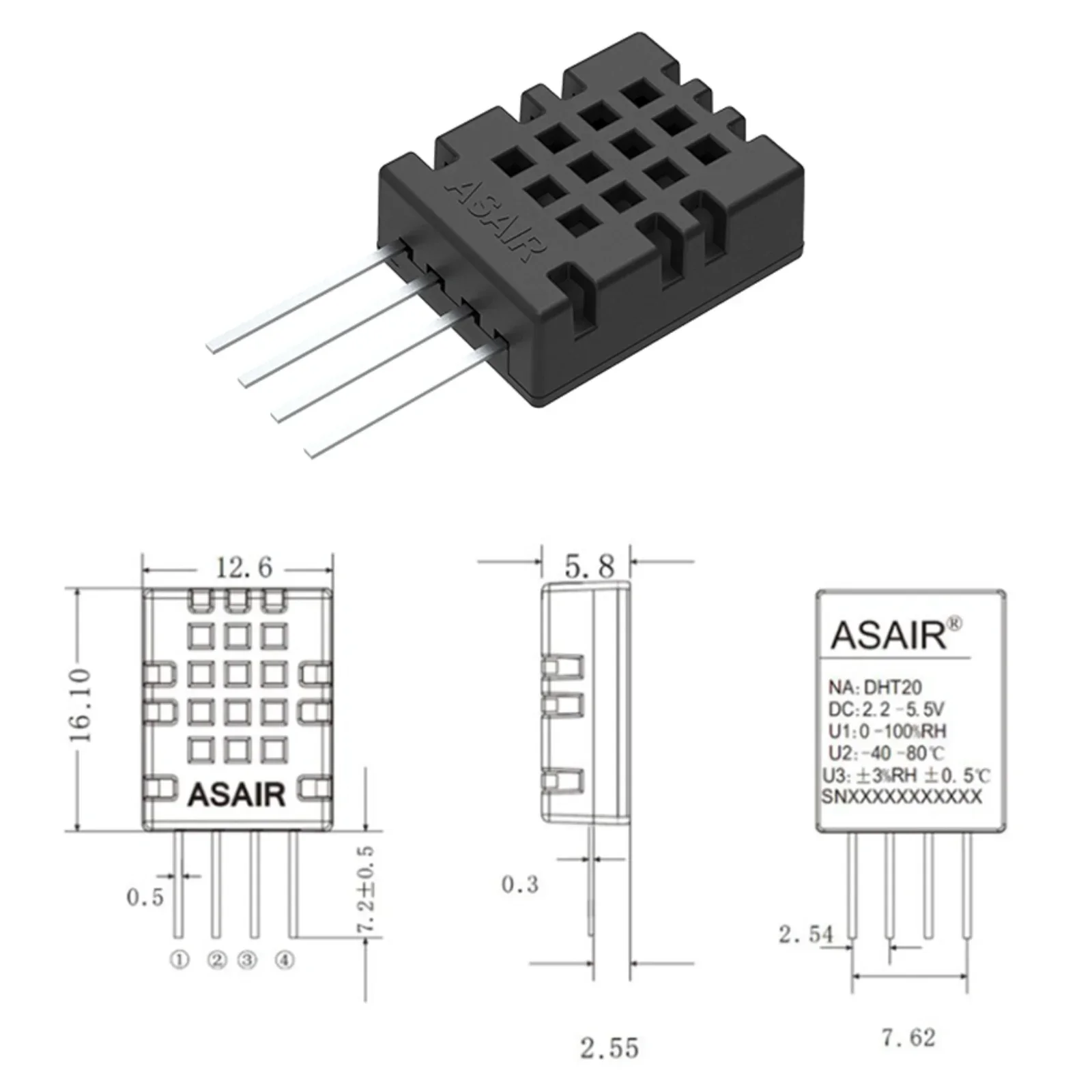 10 قطعة DHT20 مستشعر درجة الحرارة والرطوبة IIC إشارة رقمية إخراج وحدة استشعار الرطوبة استبدال 1 لاردوينو