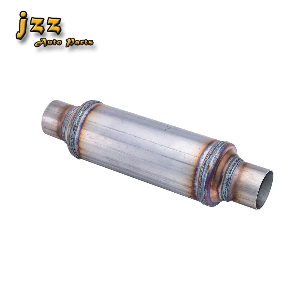 JZZ exhaust muffler Resonator 63mm car modified threaded inner tube for chrome silver silencer mufflers pipe