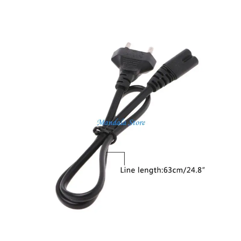 U2JC 2-Prong Pin AC EU Power Supply Cable Wire Power Cord For Desktop Laptop