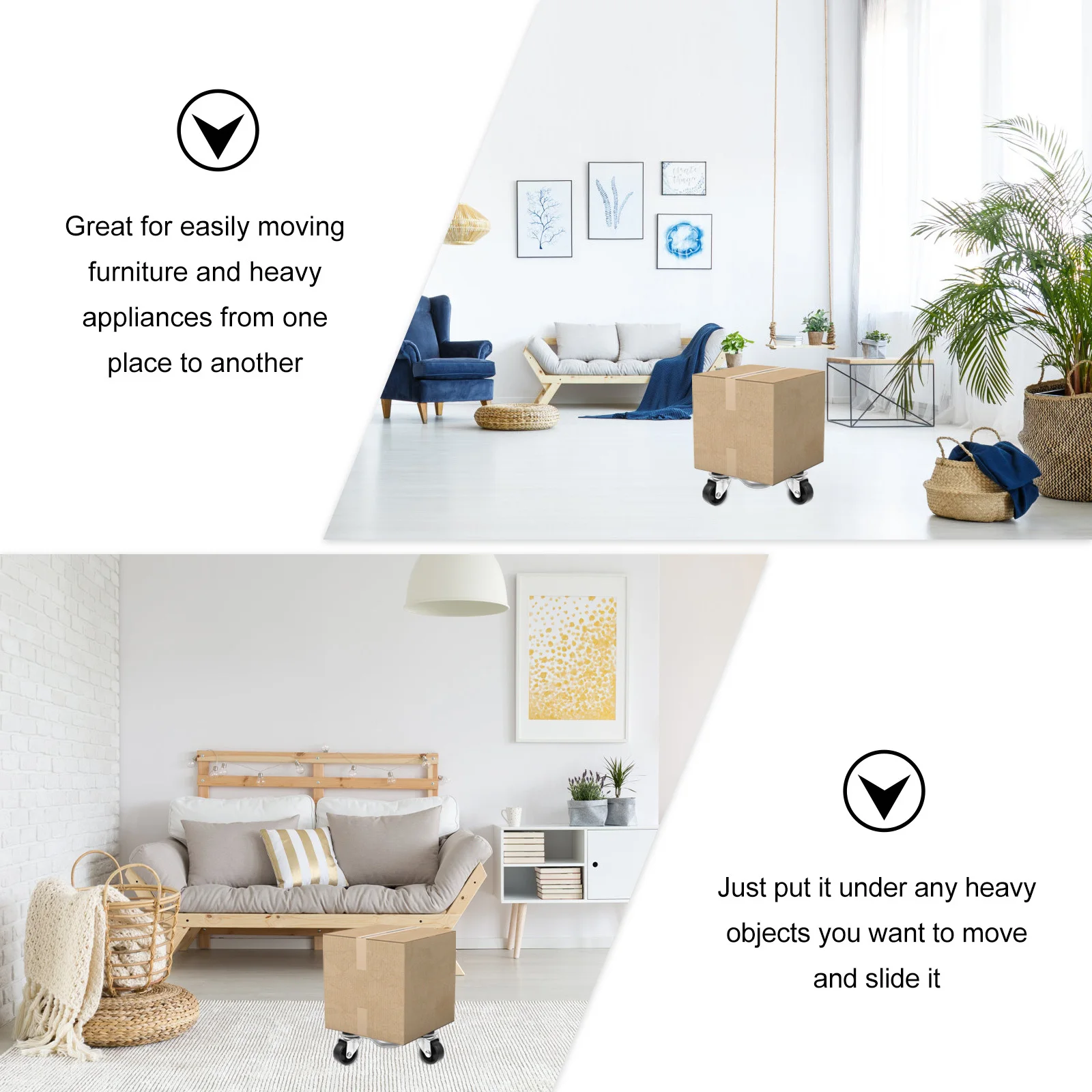 

3Pcs Steel Tri-Dolly Moving Furniture Mover Heavy Duty Non-Slip Pads Swivel Caster Appliance Transport Tool Warehouse Home