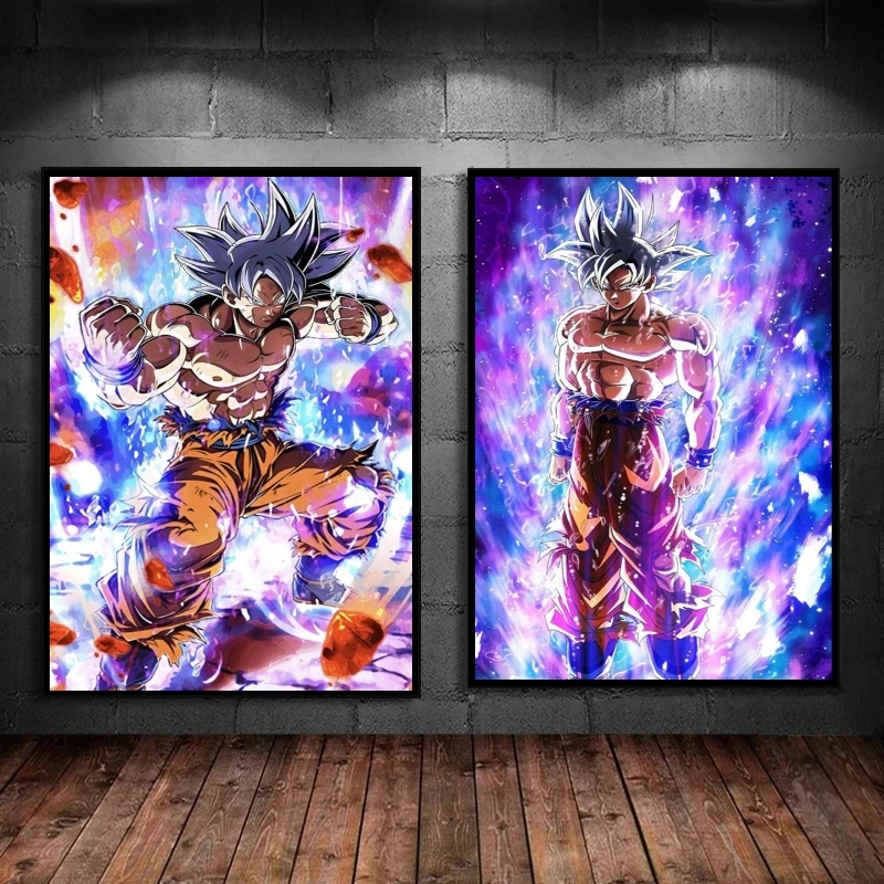 Pósteres de lienzo clásicos Dragon Ball Goku, imagen Mural impresa, Vegeta, habitación moderna, pared del hogar, figuras de acción decorativas estéticas
