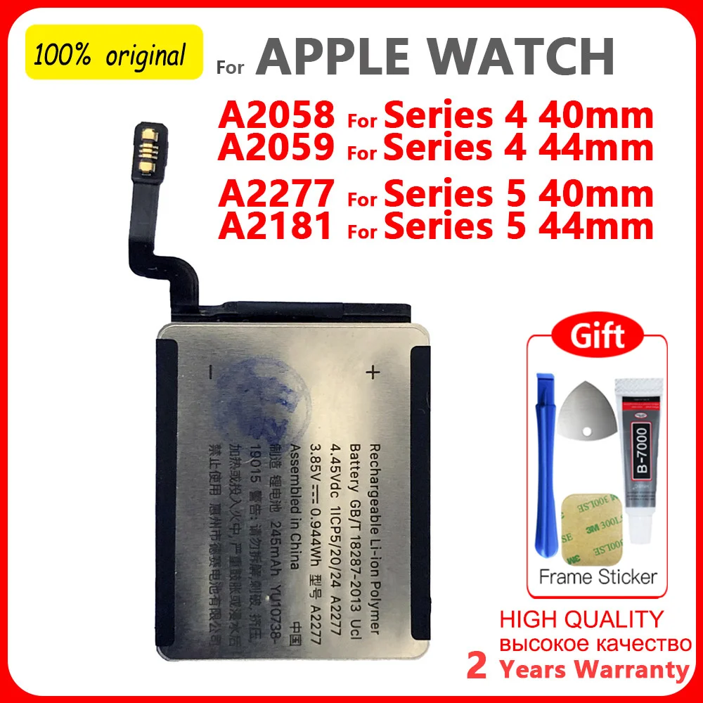 

Genuine Replacement A2058 A2059 A2277 A2181 For APPLE Watch iwatch Series 4 5 S4 S5 40mm 44mm Recharegeable Watch Batteries Tool