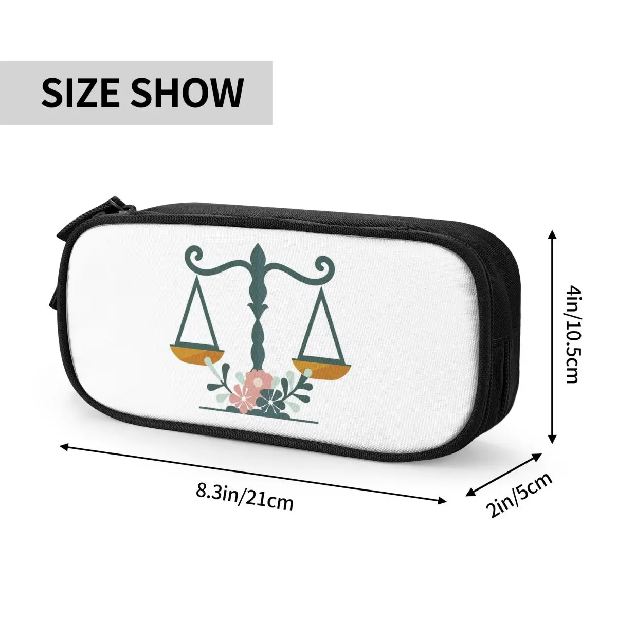Gold Scales Of Justice Law Logo Lawyer Legal Party Pencil Cases for Student School Pen Box Pencil Bag Big Capacity Pencil Pouch