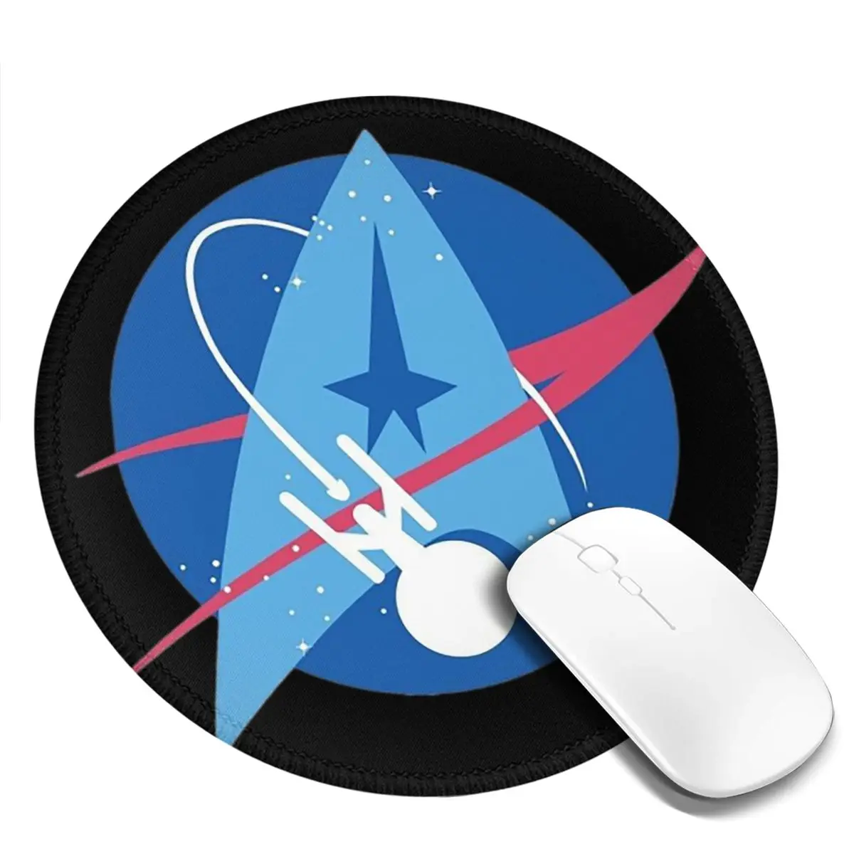 

Круглый коврик для мыши по мотивам научно-фантастического сериала Star Trek, коврик для клавиатуры и мыши, коврик для геймеров, коврик для ноутбука, офисные аксессуары, настольный коврик