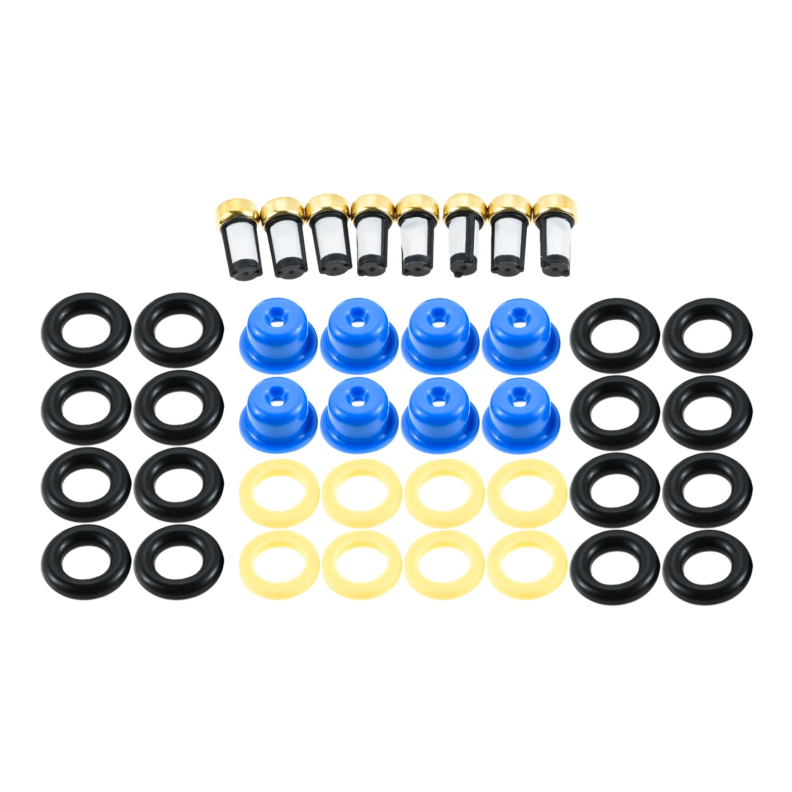 8 Sets 18-09278 Fuel Injectors Seals Repair Kit Fit for Ford Mustang 1985 Through 1996 5.0L Engines Equipped with EV1 Injectors