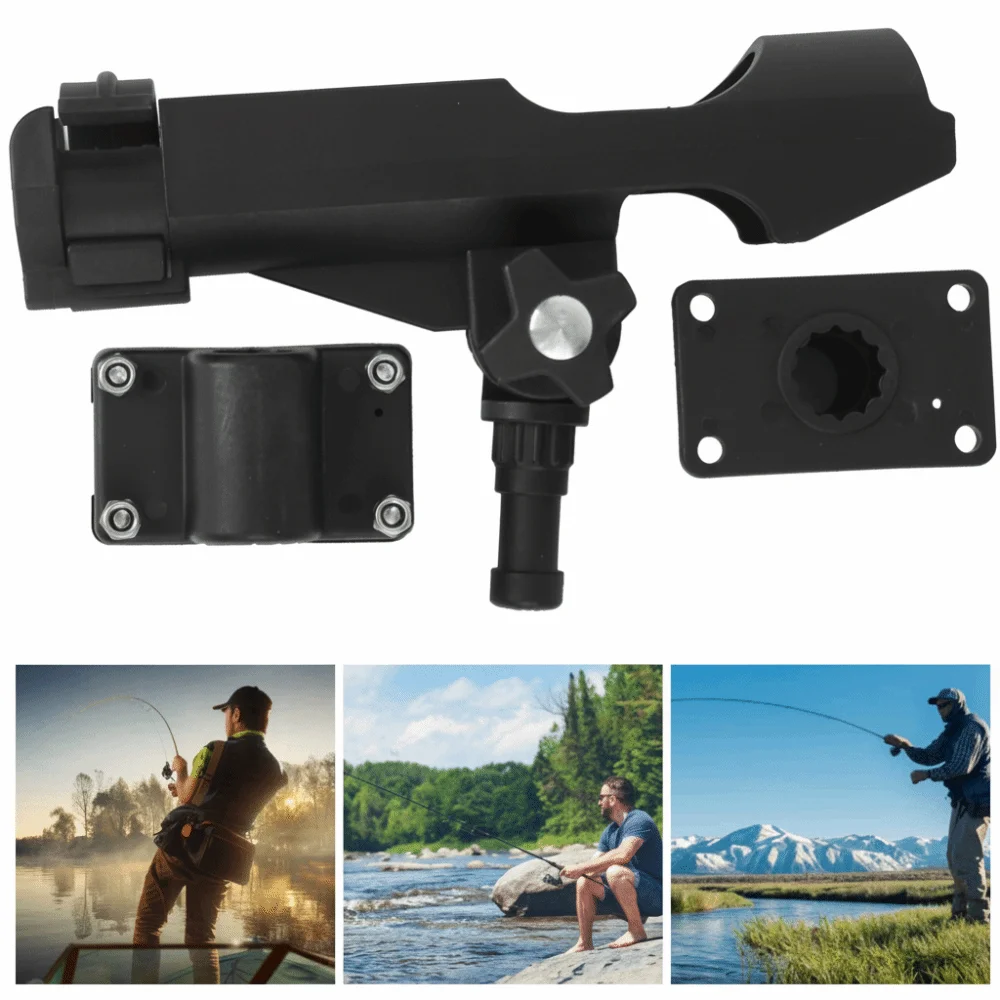 

360 ° Регулируемый многофункциональный поворотный держатель для удочки, черный, для лодки