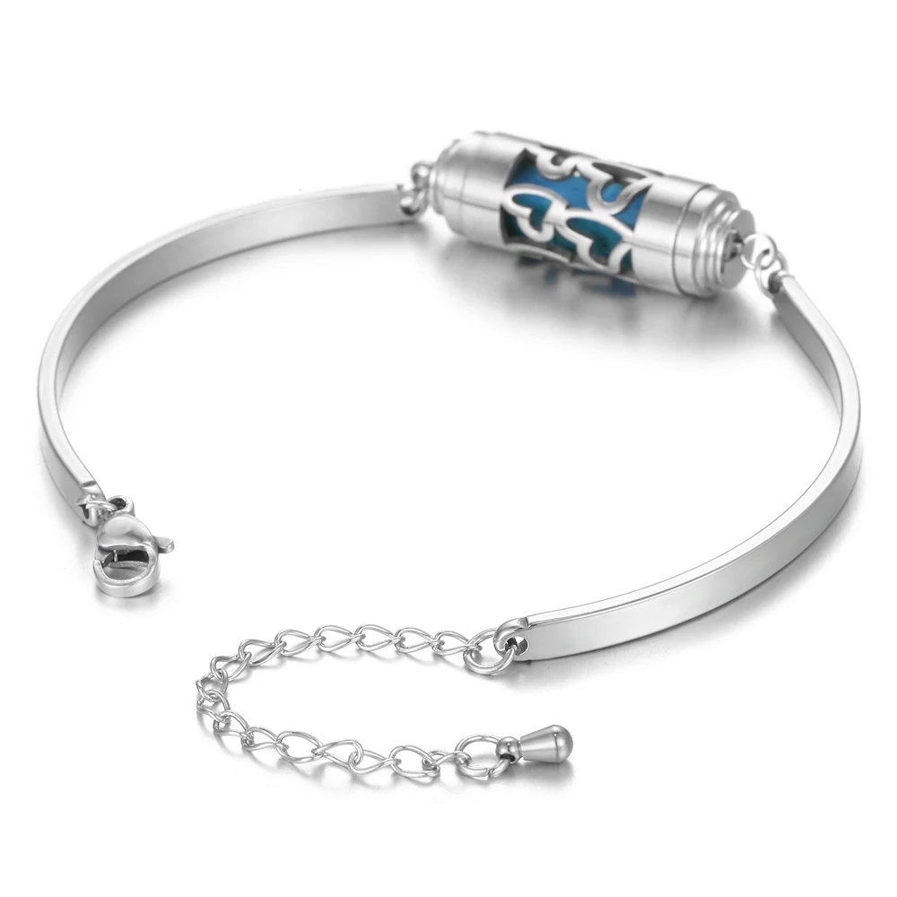 Braccialetti con medaglione per gioielli con aroma in acciaio inossidabile Bracciale per donna Uomo Bracciale con diffusore per aromaterapia Bracciale con oli essenziali per profumo