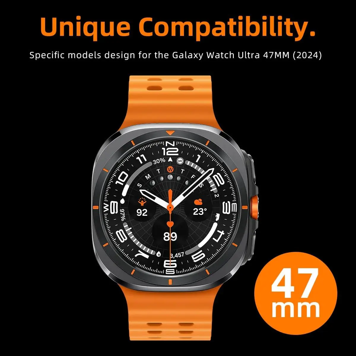 26MM Silicone Wide Band For Samsung Galaxy Watch 7 Ultra 47mm Sports Strap for Watch 7 Ultra Adjustable Replacement Wristbands