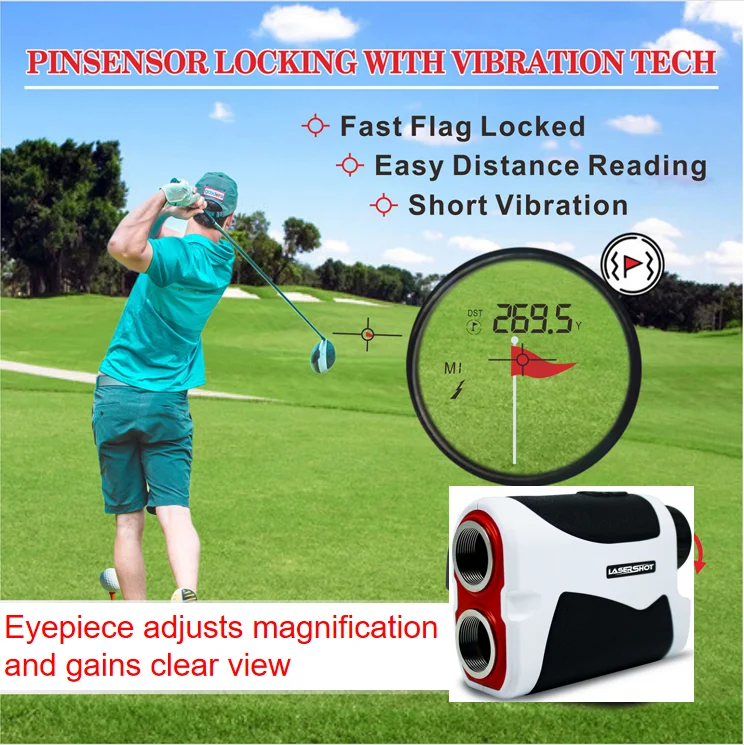 Golf Entfernungs messer Hang Flag-Lock mit Vibration Digital Golf Laser Entfernungs messer