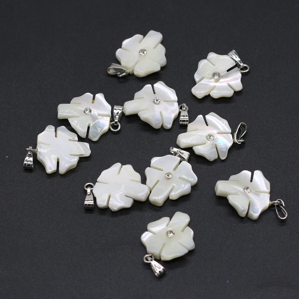 5pcs Multiple Shape Natural White Shell Pendant Mother of Pearl Shell Pendant Charms for Jewelry Making DIY Necklace Accessories