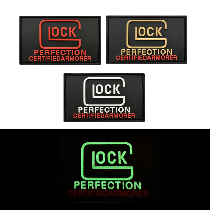 Danemark ge de moral Glock LOCK en PVC souple, autocollant tactique en caoutchouc tridimensionnel TecPerfect militaire extérieur SR