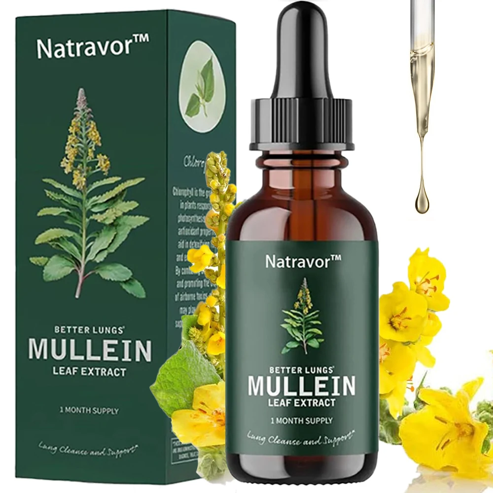 

Mullein Drops - Lung Cleanse for Smoker - Leaf Extract - Powerful Mullein for Immune Support, Detox & Respiratory Support - 30ml