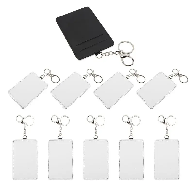Leading-10Pcs Dye Sublimation Rectangle Portable Transportation Card Holder Work Card Holder Printable Card Holder Keychain