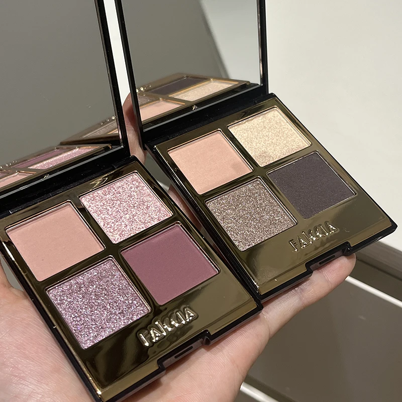 FAICCIA Four-color Eyeshadow Palette Daily Makeup Smoky and Sparkling Eyeshadow Smooth Fine Original Make-up Cosmetics Beauty