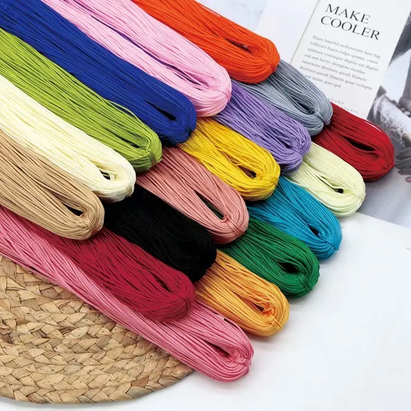 50g 1mm Color Nylon Cord Summer Crochet Yarn Hollow Line Macrame DIY Hand-Woven Cool Hat Bracelet Braided Handicrafts