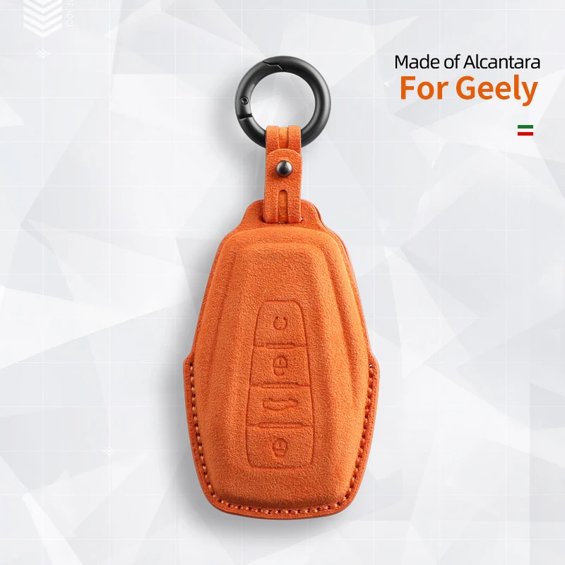 Alcantara suede remote control key covers applicable to for Geely Xingyue, Emgrand, Xingrui, Boyue and Binyue.