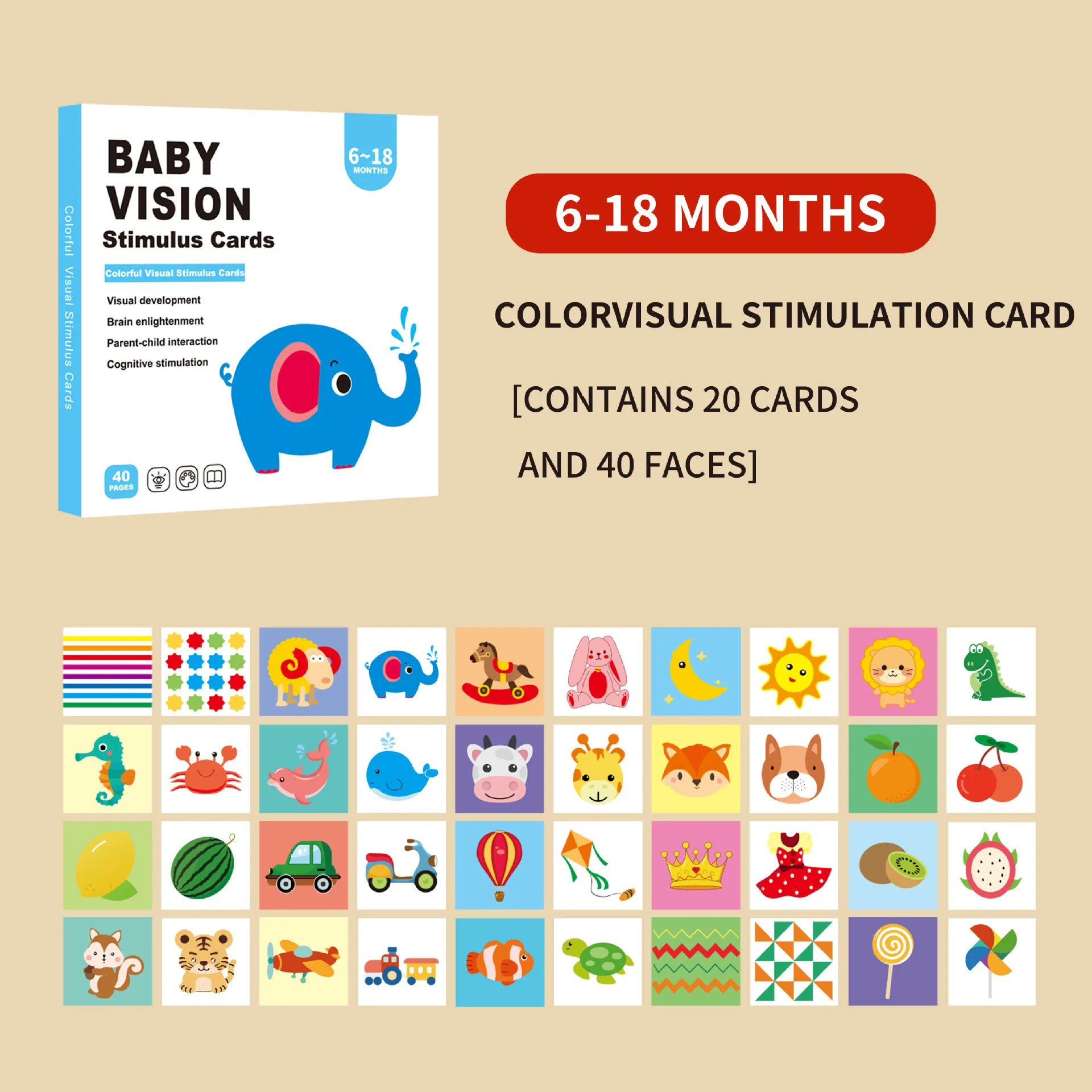 Cartes de Stimulation visuelle pour bébé, carte Flash Montessori à contraste élevé, cadeau pour nourrissons, livres de Cognition pour enfants, livres anglais