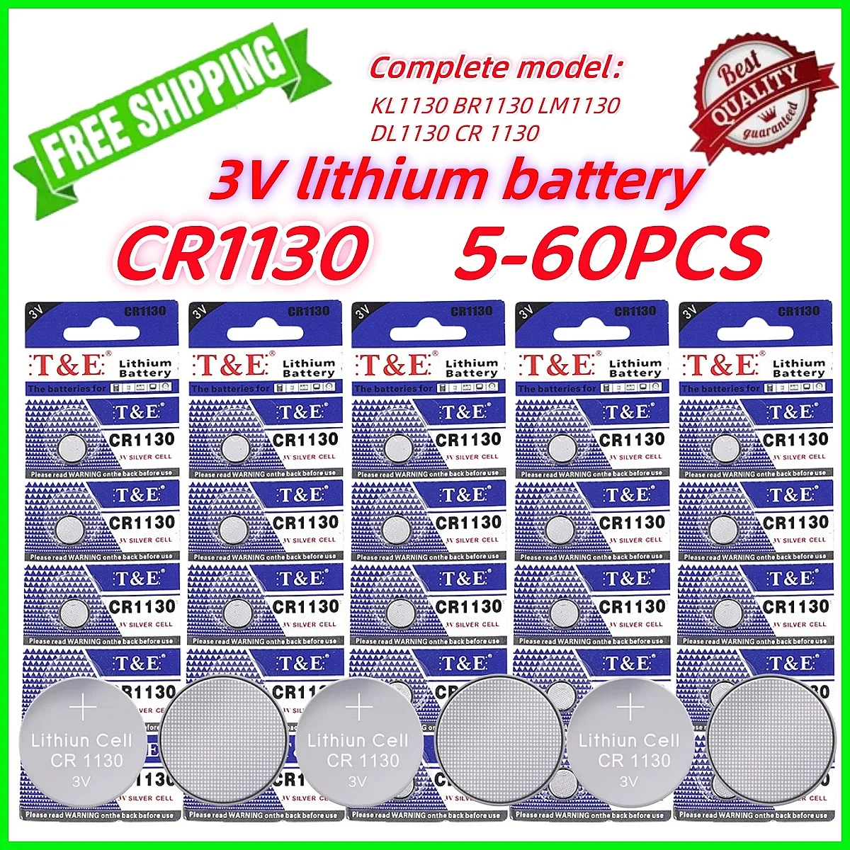 

5PCS-60PCS CR1130 3V Lithium Button Battery KL1130 BR1130 LM1130 DL1130 CR 1130 Coin Cell Watch Batteries for Toys Remote