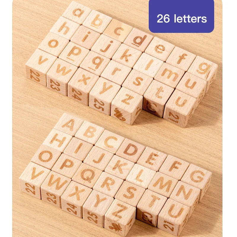 Zahlenbuchstabenblöcke aus Holz, 69-teilig, frühes Lernspielzeug für Jungen und Mädchen, Bausteine für die Intelligenzentwicklung, Geschenke