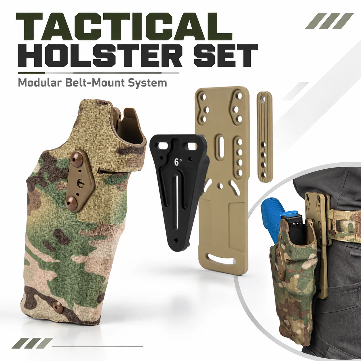 Tactical Gun Holster for Glock 17 X300 Light Modular Holster Adapter Cant Spacer Set Hunting Airsoft Accessories