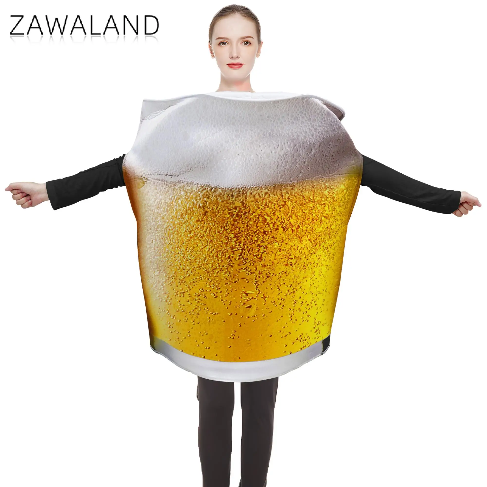 Zawaland kostium na festiwal piwa dla kobiet zabawny kostium przebranie Halloween karnawał Purim strój gąbka ubrania na Oktoberfest 80x56cm