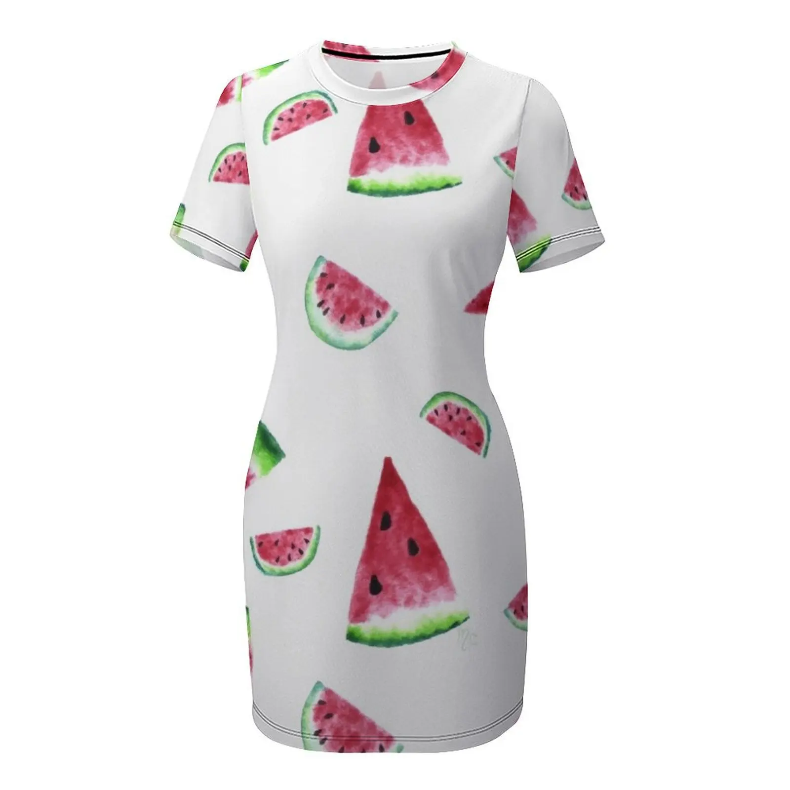 수박 프린트 반팔 드레스 럭셔리 이브닝 드레스 여성용 웨딩 여름 스커트 의류 드레스