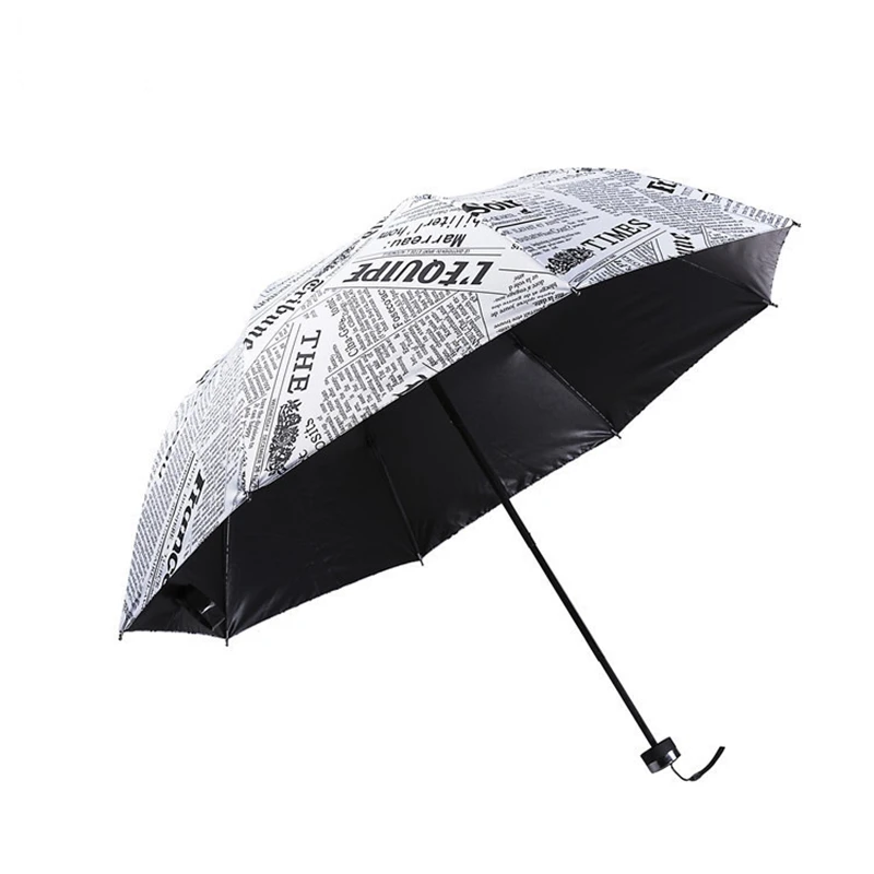 Fully Automatic Folding Newspaper Umbrella Men and Women Sunny and Rainy Umbrella Personality Creative Trend Student Umbrella