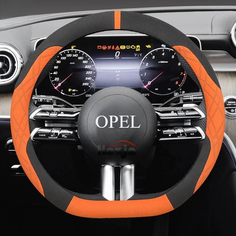 

Suede Steering Wheel Cover for Opel Mokka Corsa Astra 2024 2025 Accessories