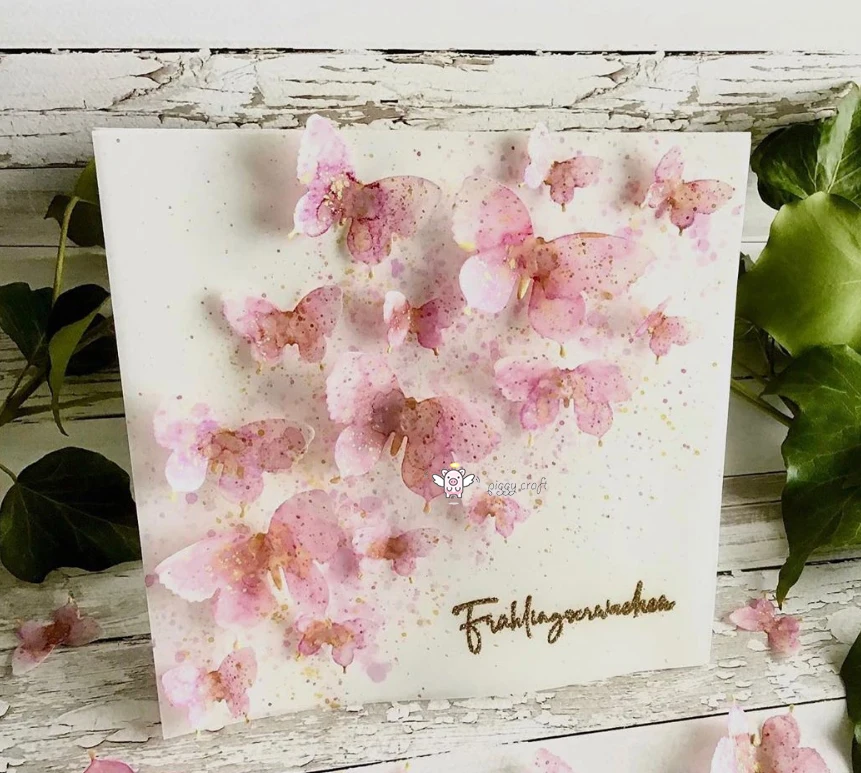 

1pc Piggy Craft metal cutting dies cut die mold 5Pcs Butterfly decoration Scrapbook paper craft mold blade punch stencils die