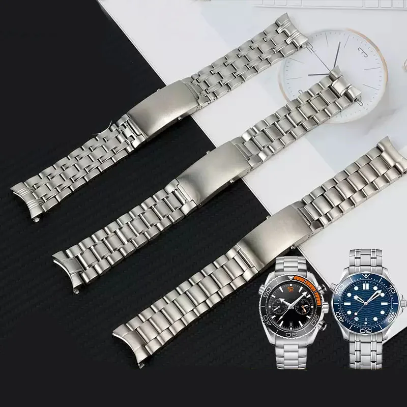 

Ремешок для часов из цельной нержавеющей стали, 20 мм, водонепроницаемый, для часов Omega, ремешок для Seamaster, Speedmaster, Planet Ocean, браслет.