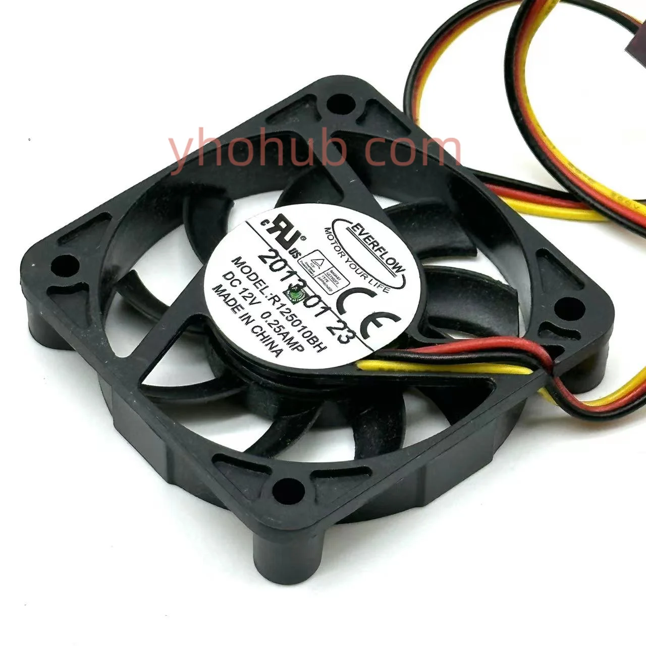 EVERFLOW R125010BH DC 12V 0.25A 3-Wire 50x50x10mm Server Cooling Fan