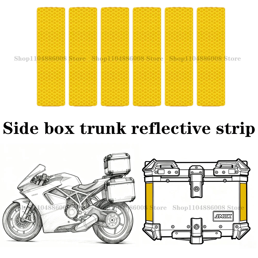 

﻿ Motorcycle Reflective Sticker Strips Side Box Top Box Luggage Case Anti-collision Decorative Night Safety Warning Strip